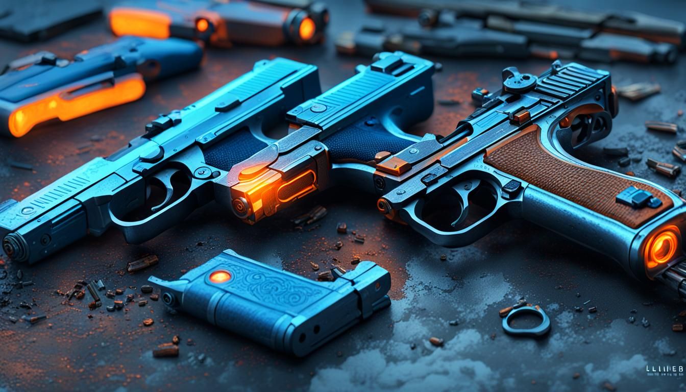 Luger P08 Pistol with Allied Pistols: Fantasy Art