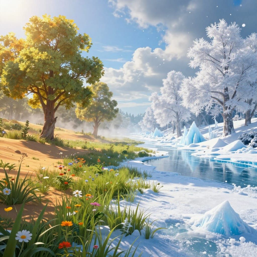 Summer Meets Winter: Contrasting Climates in Nature