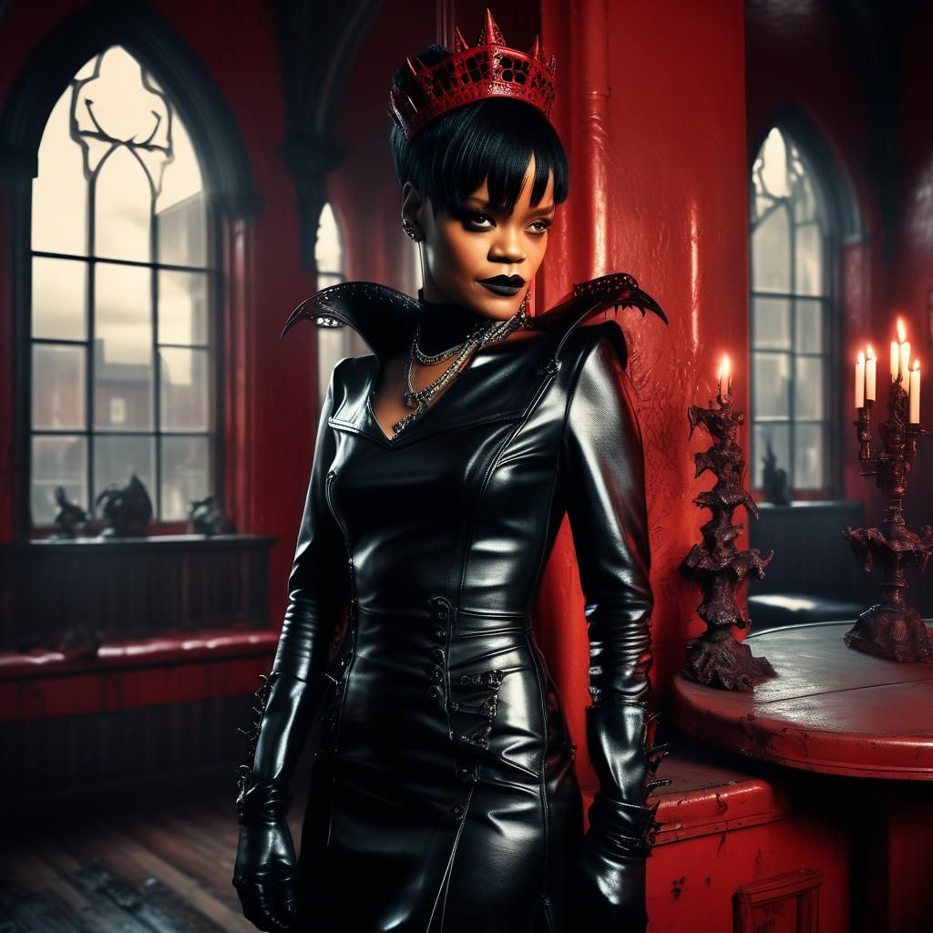 Rihanna as Queen of Hell: Dark Fantasy Portrait
