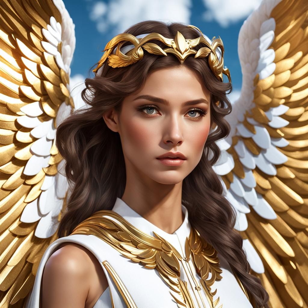 Angelic Woman with Wings in 3D Art