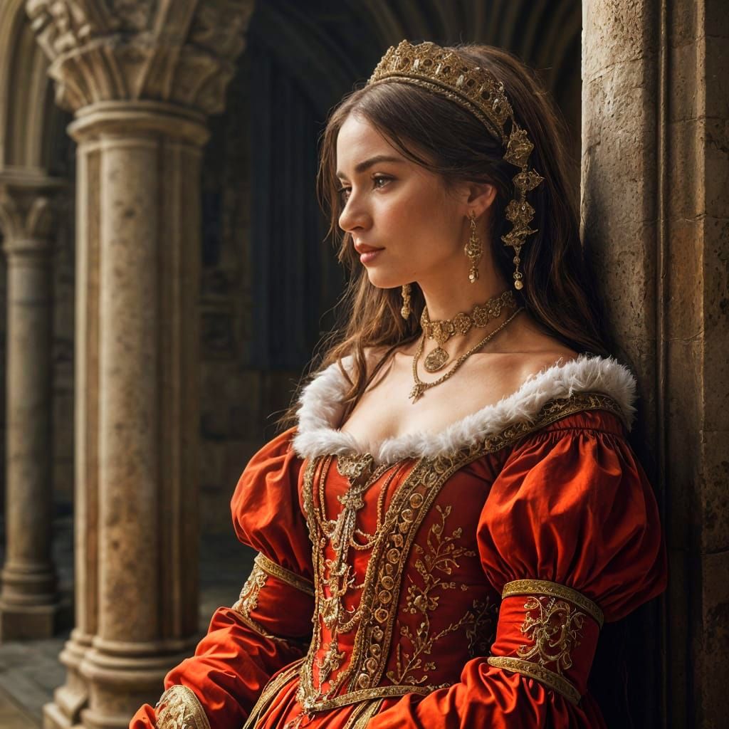 Elegant Medieval Noblewoman Portrait