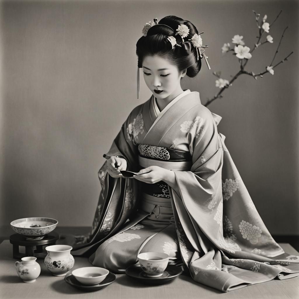 A stunning black-and-white photograph capturing a graceful g...