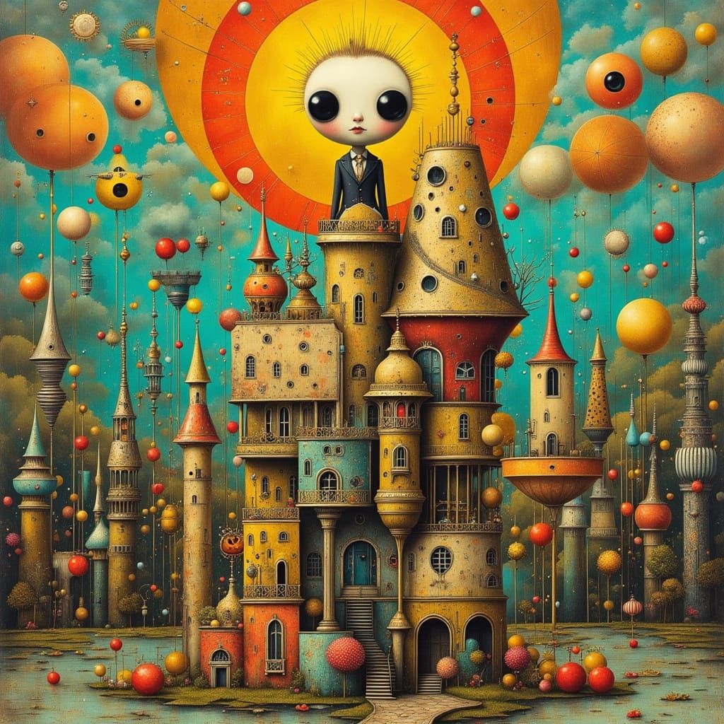 Surreal Folk Fantasy with Impossible Architecture