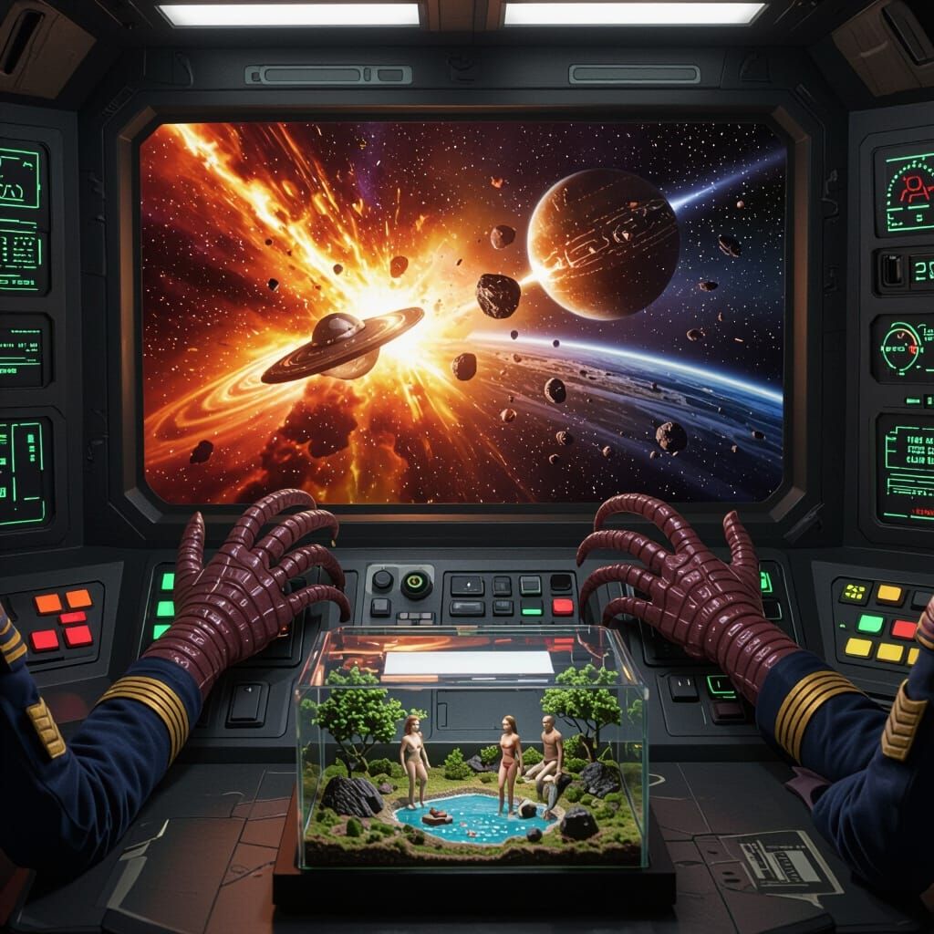 Alien Control Panel With Human Terrarium