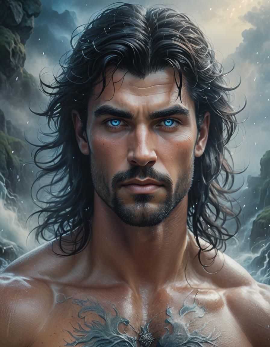 Ethereal Fantasy Portrait of a Man in Mist