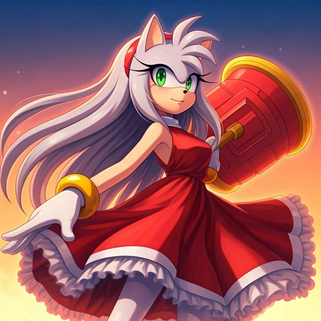 Sonic's Heroine Amy Rose in Anime-Inspired Art