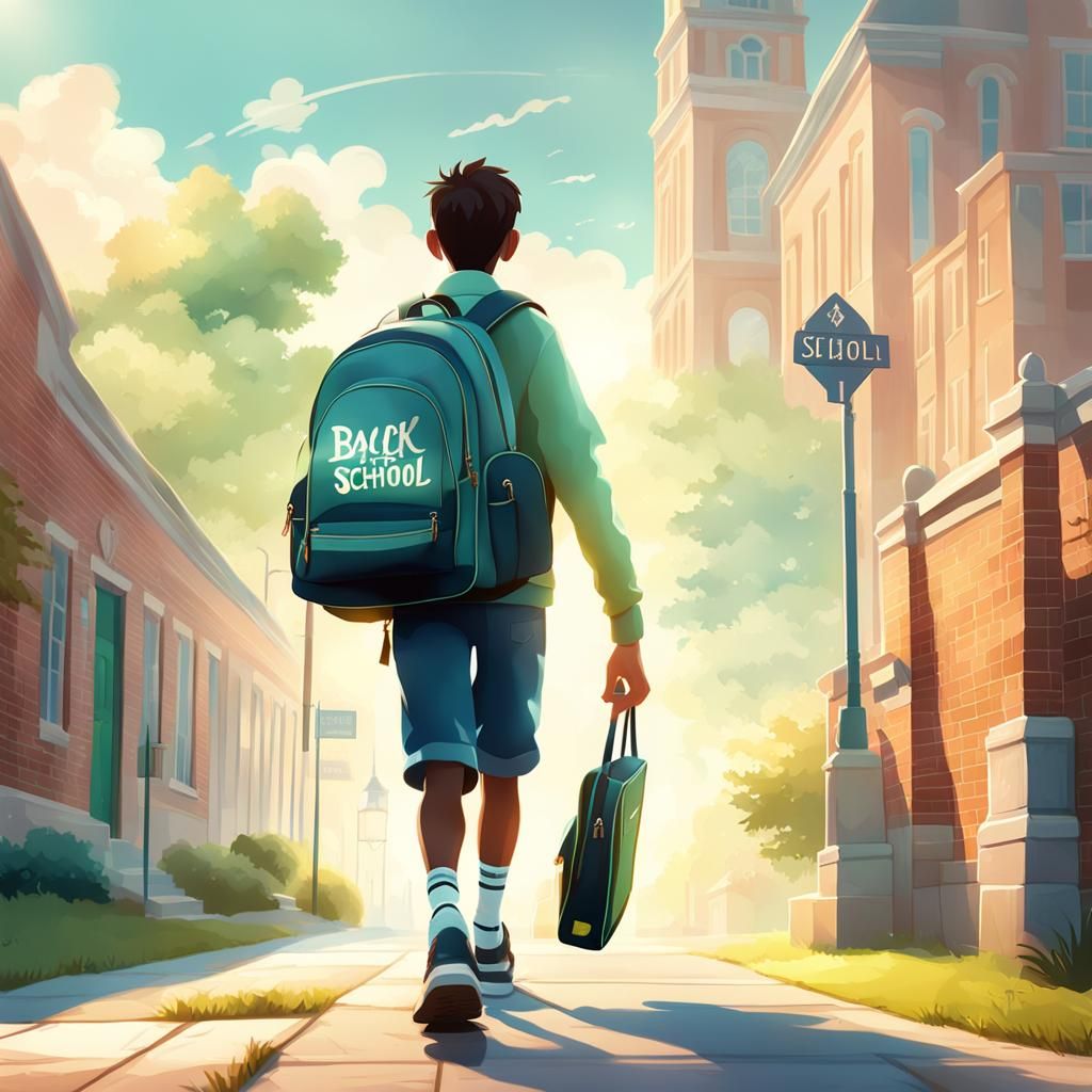Animated Schoolboy Walks to School: Pixar-Inspired 3D Art