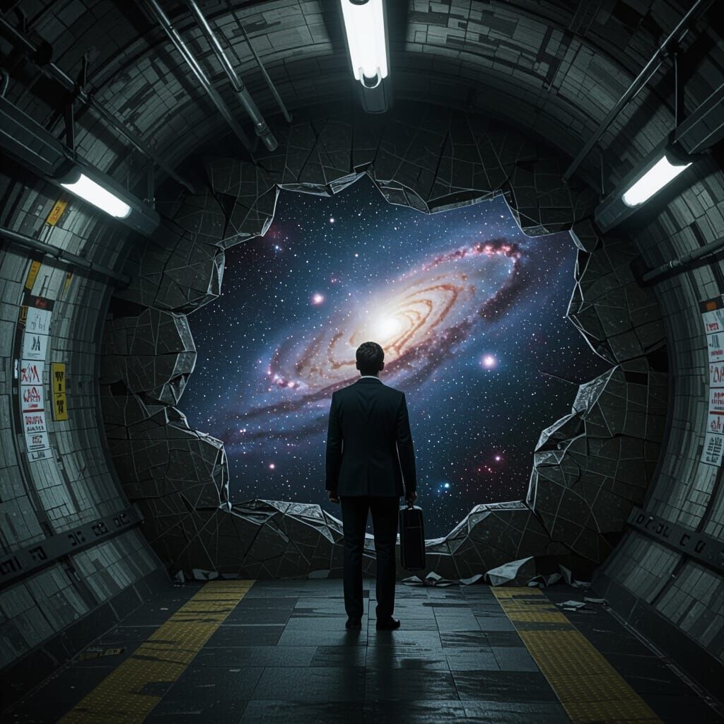 Subway Portal Opens to Nebula Dreamscape