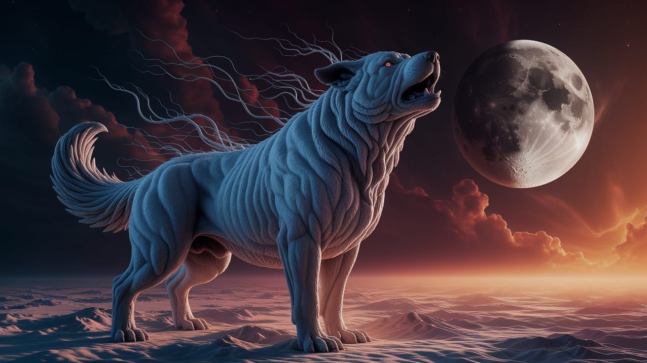 Cosmic Mastiff Howling at Fractured Moon