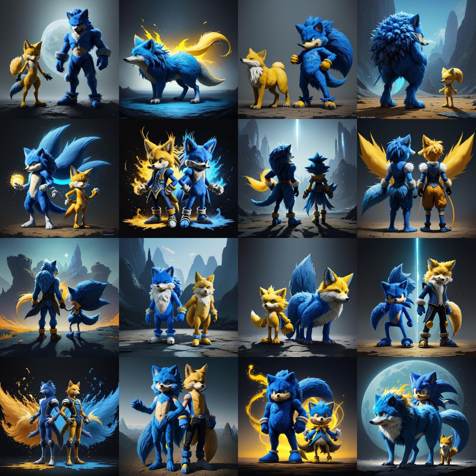 Sonic and Tails: Detailed Matte Painting