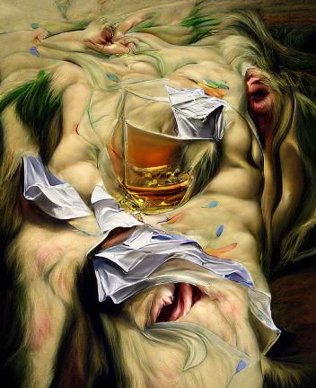Hyperrealistic Image of a Person Intoxicated