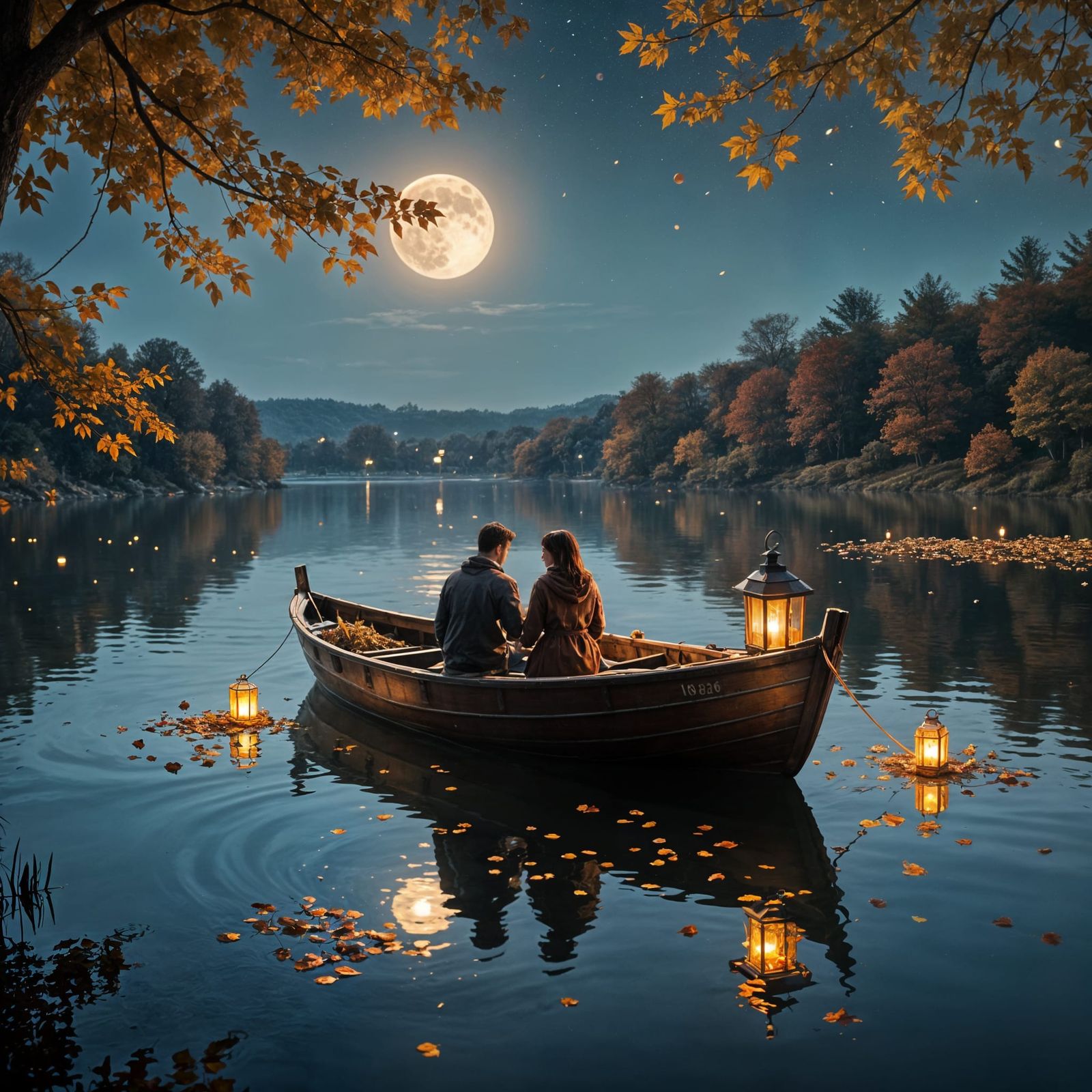 Romantic Autumn Date Night on Vintage Boat