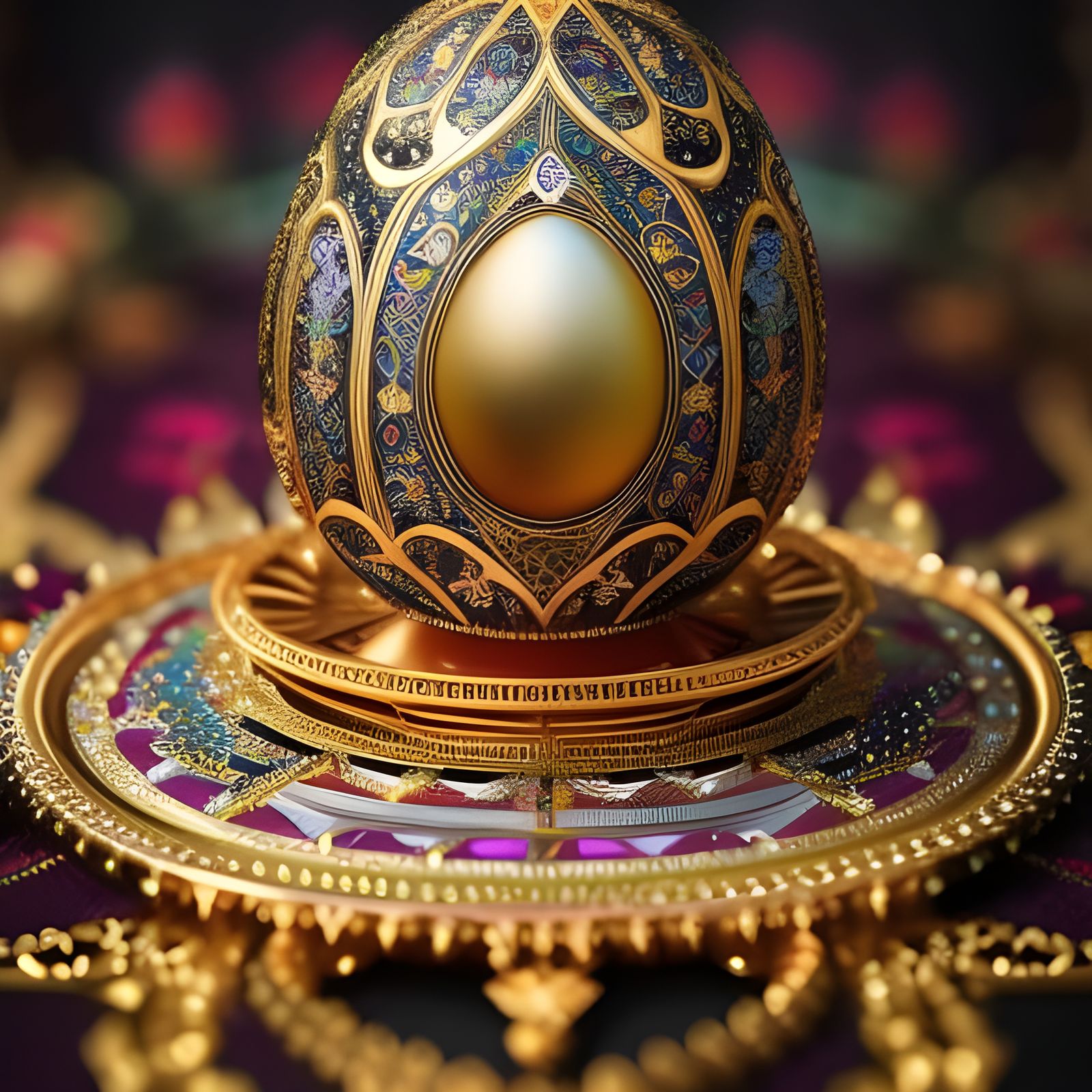Egg on Imperial Throne: Hyperdetailed Digital Art