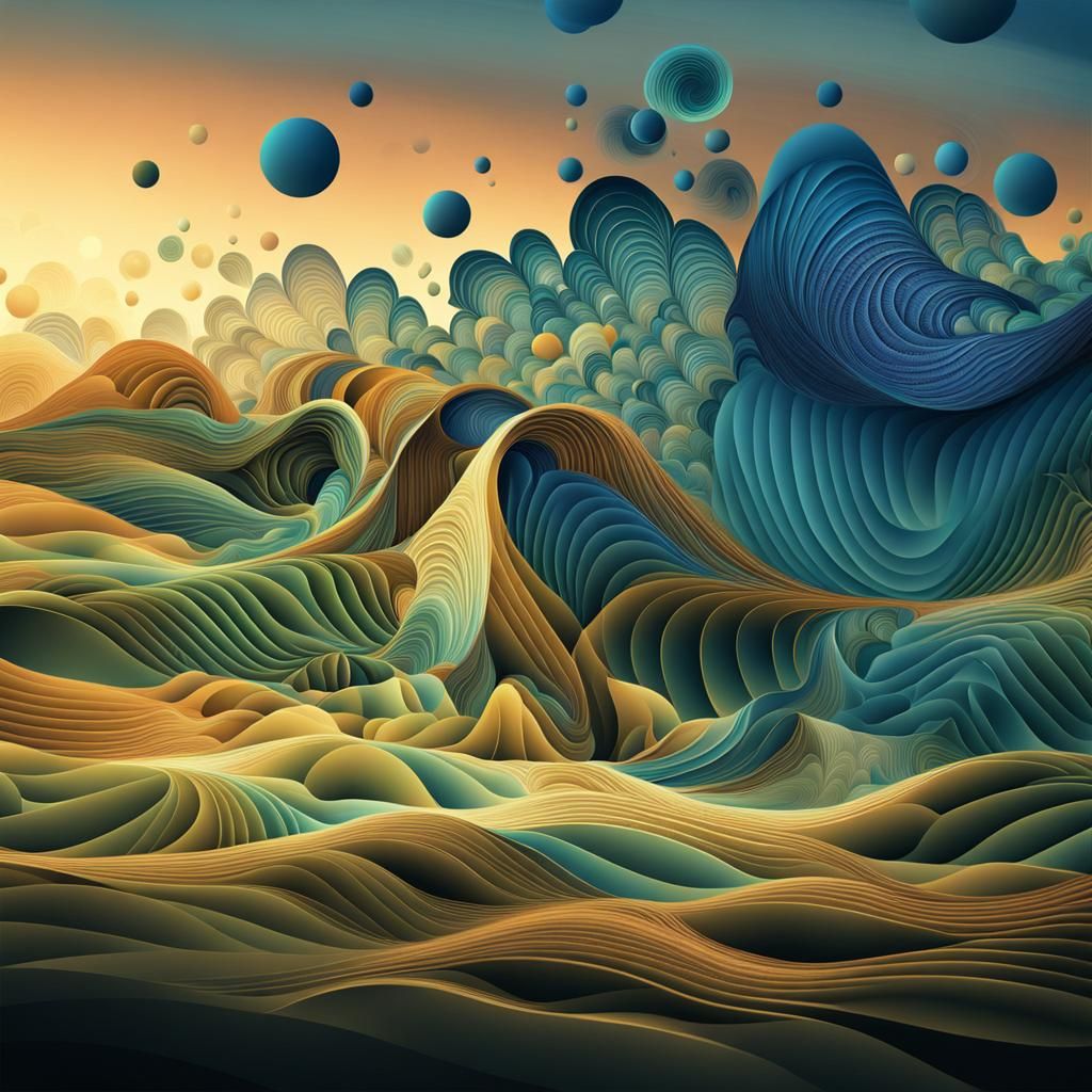 Make this image a quilt abstract vector fractal, wave function, Zentangle, 3d shading