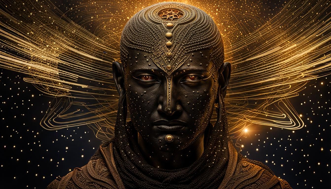 Ethereal God Head Drifting in Cosmic Realm