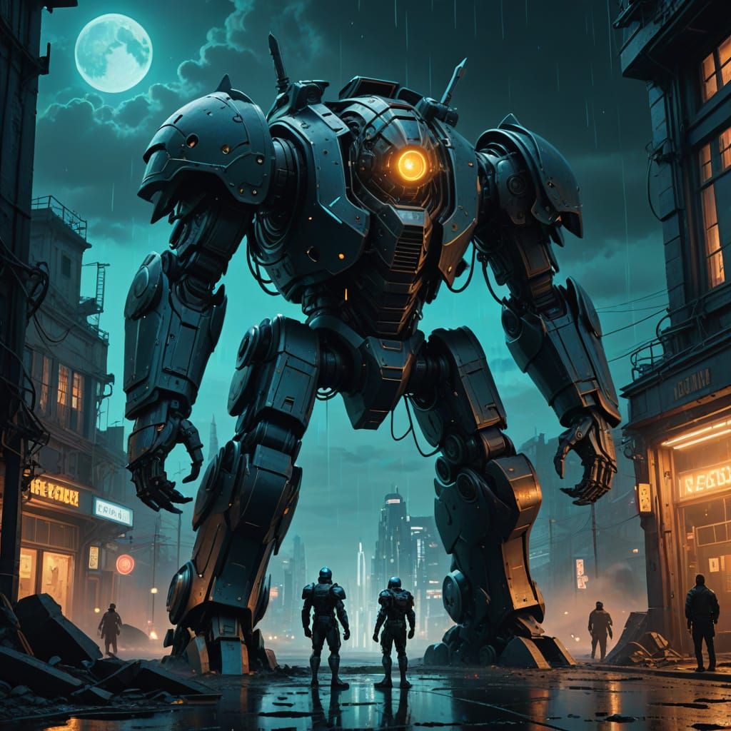 Armored Knight at Biomechanical Doorway in Dark Fantasy Styl...