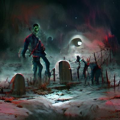 Sinister Zombie Graveyard on the Moon