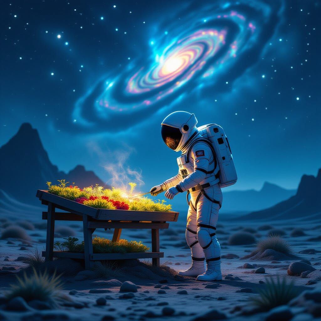 Astronaut Farmer on Alien Planet: Cosmic Art