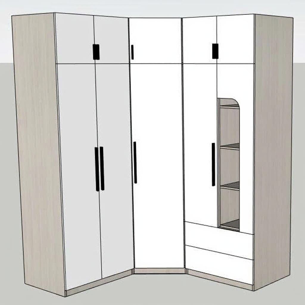 Cozy Room Corner with Warm Light and Hidden Door