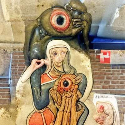 Medieval Saint and Fleshy Abomination