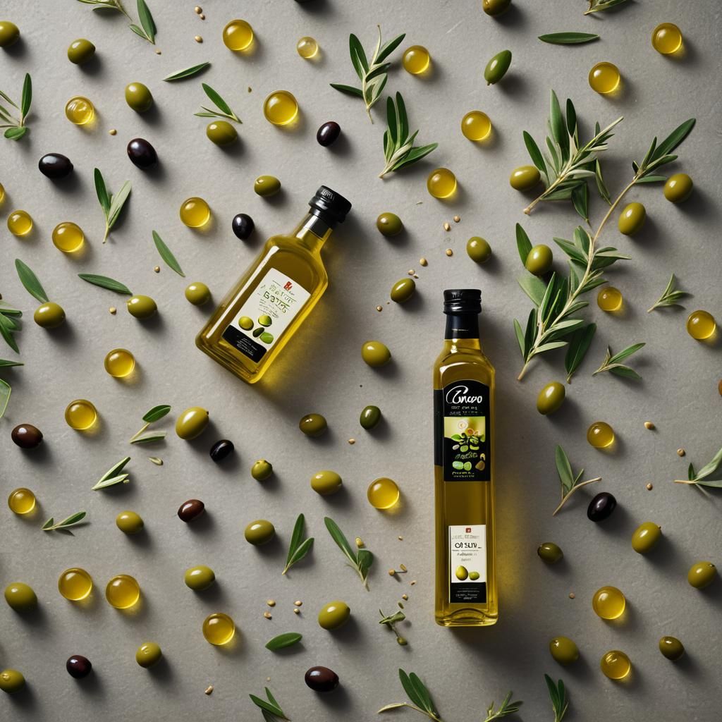 Olive Oil Advertisement with Bokeh Effect