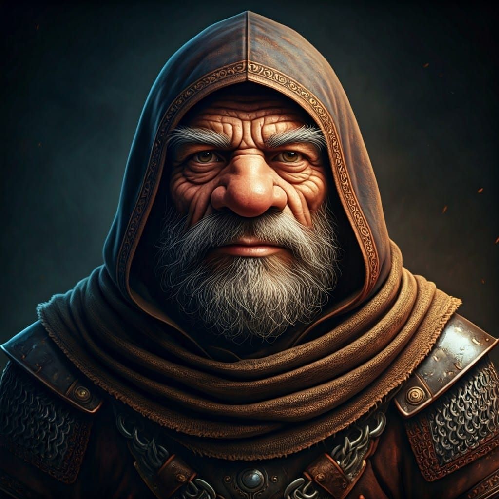 Gnome Warrior in Dramatic, Triadic Hues