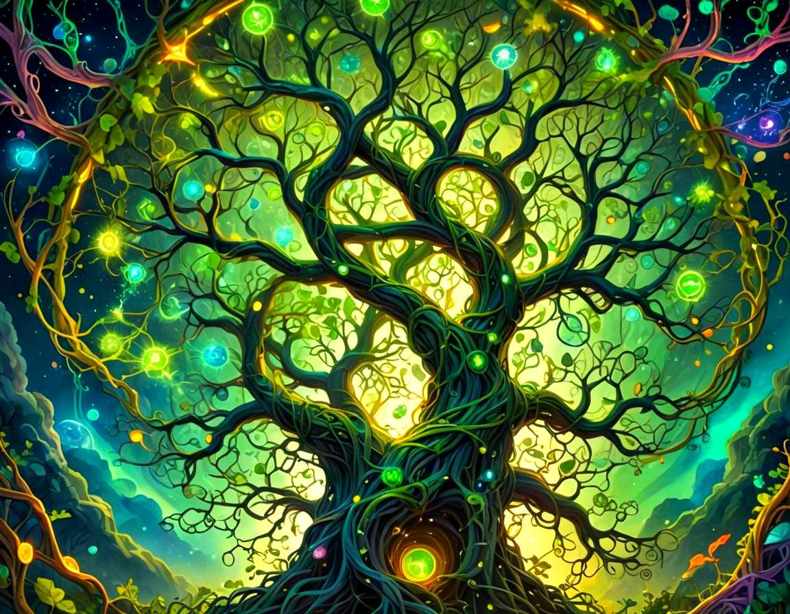 Mind Map Memory Palace Fusion: Astral Vines Illustration