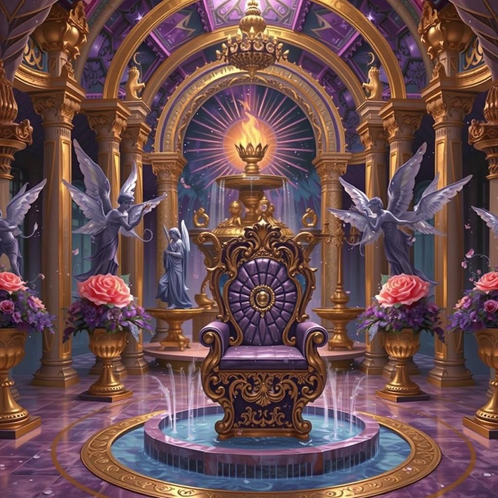 Pink Flame Temple with Amethyst and Fairies