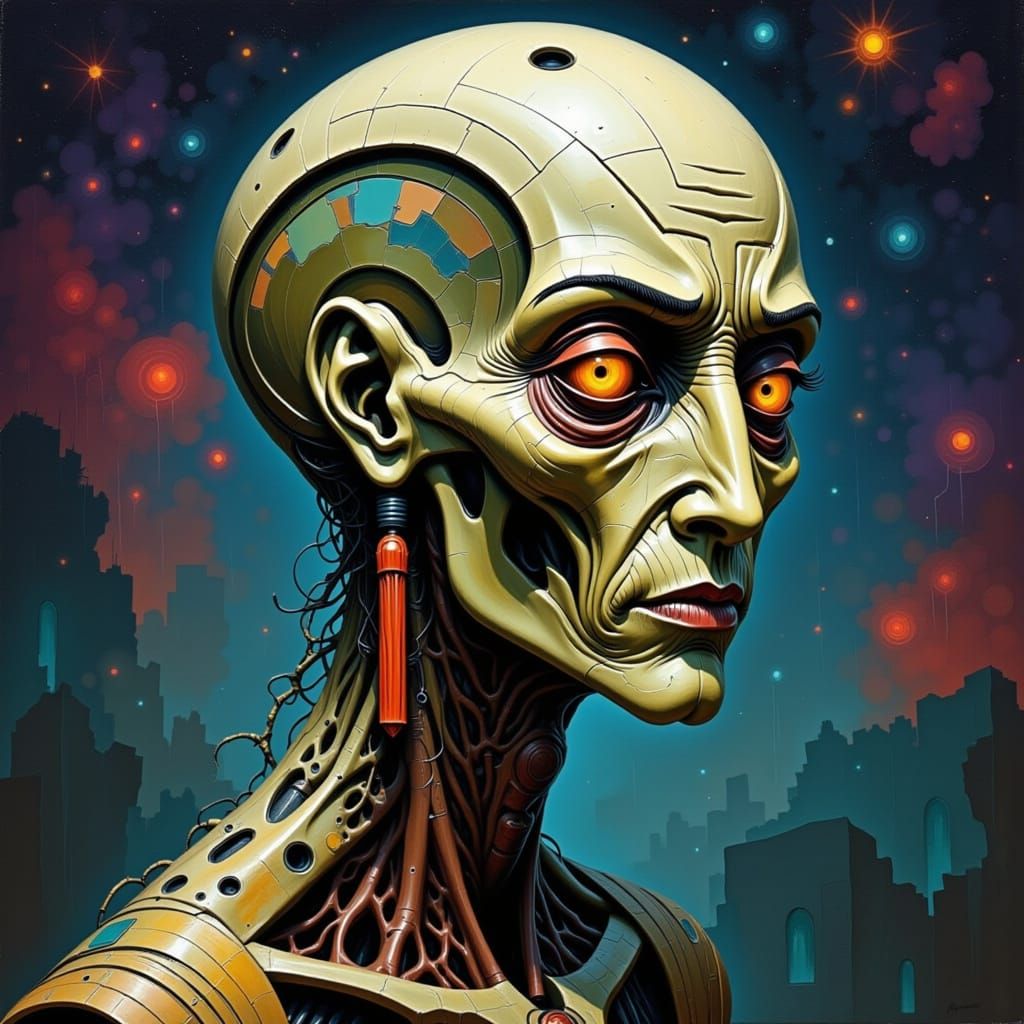 Beautiful Alien Woman in Visionary Cosmic Art