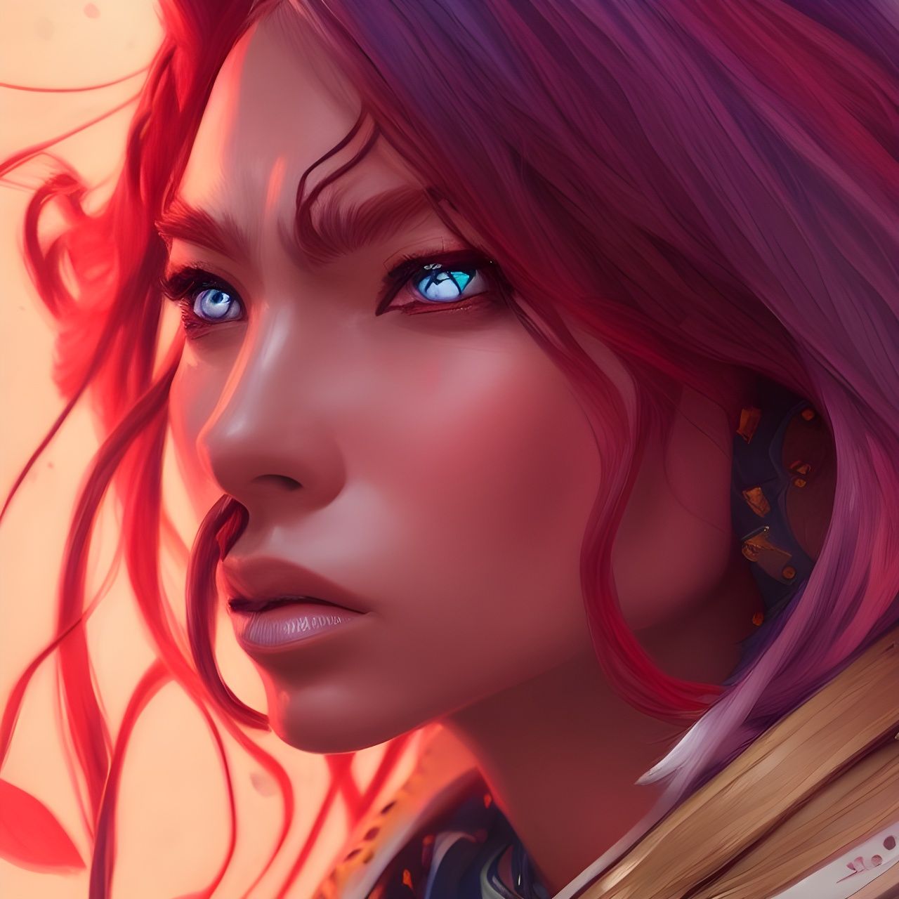 Beautiful Woman on Vibrant Street: D&D Concept Art