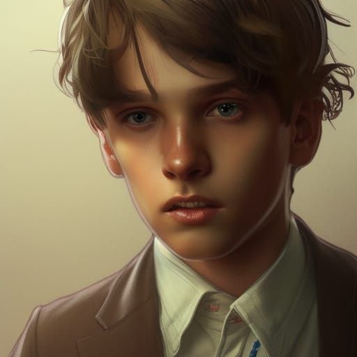 Boys in Boarding School Uniform: Hyperdetailed Portrait