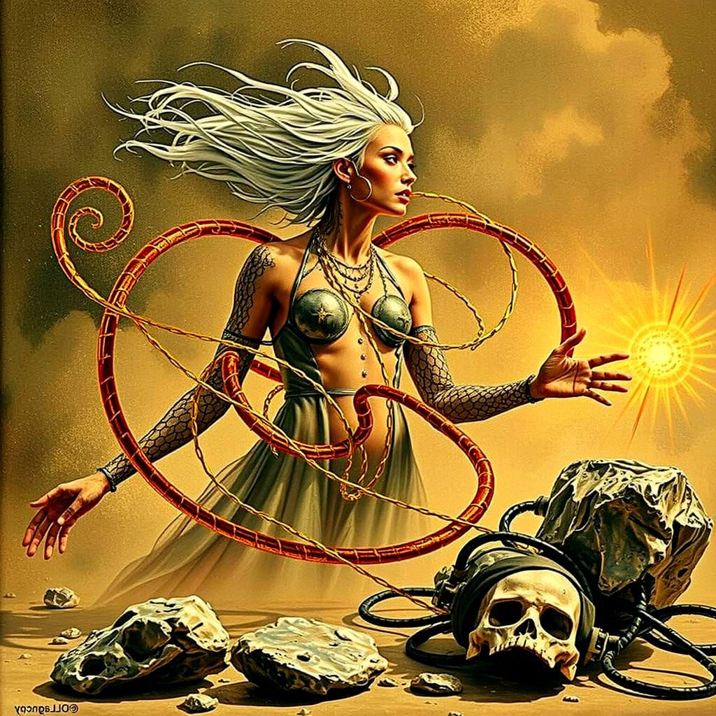 Cyberpunk Goddess Emerge from Neon Aura