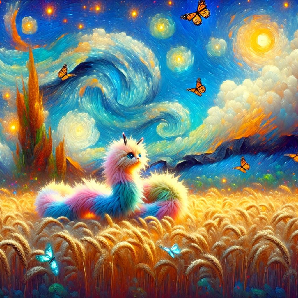 The Furry Snake Fluffles Out Of the Pastel Wheat Fields II