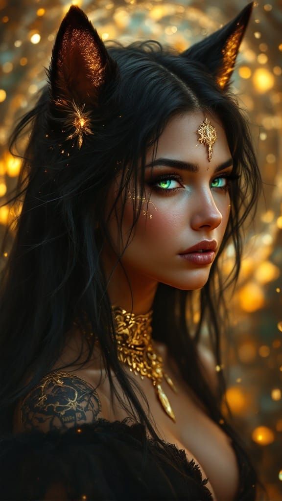 Ethereal Dark Fantasy Sorceress Portrait in Mystical Style