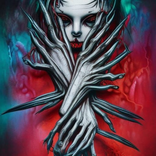 Severed Hands in Dark Sci-Fi Fantasy Art