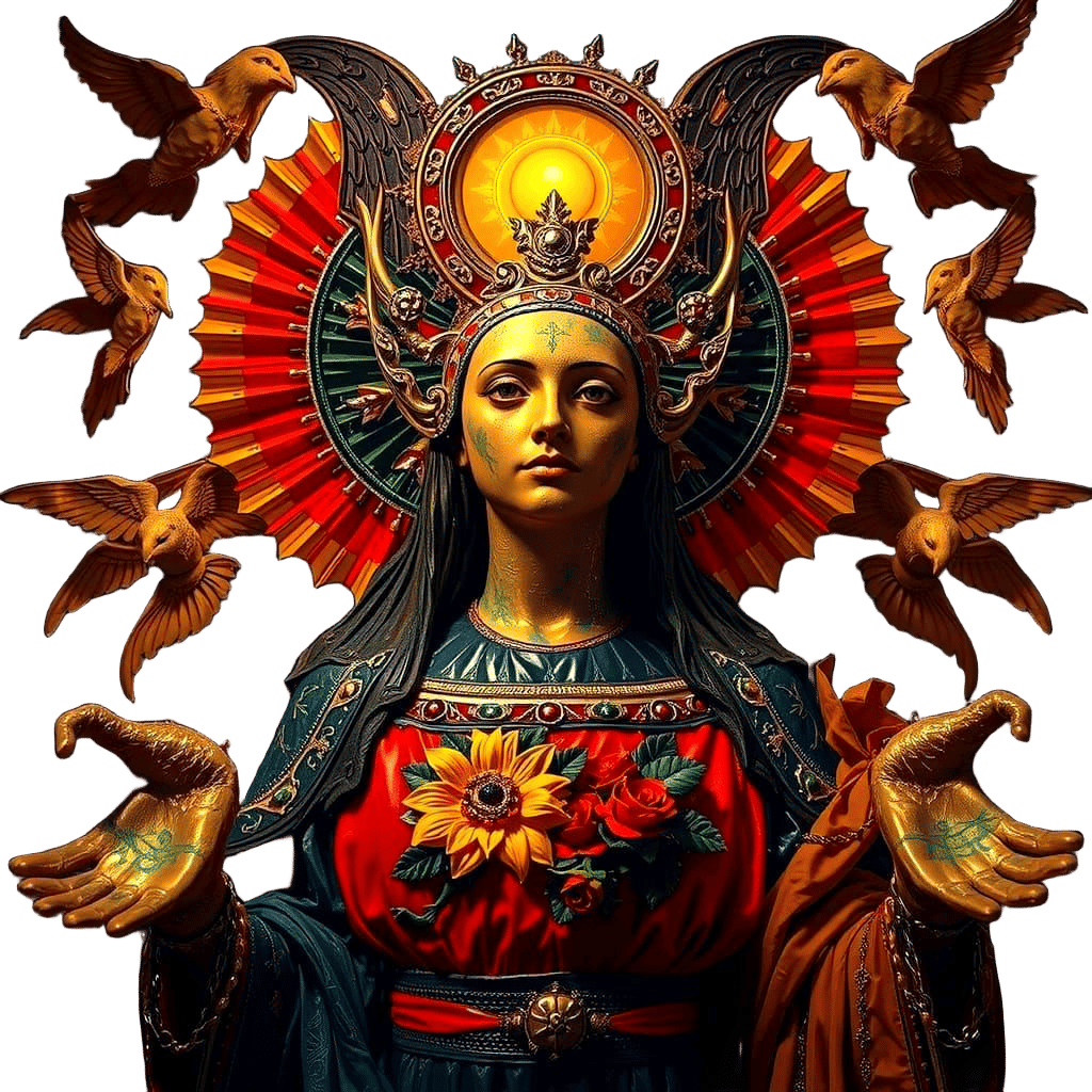 Hyperrealistic Sculpture with Vivid Colors and Dynamic Light...