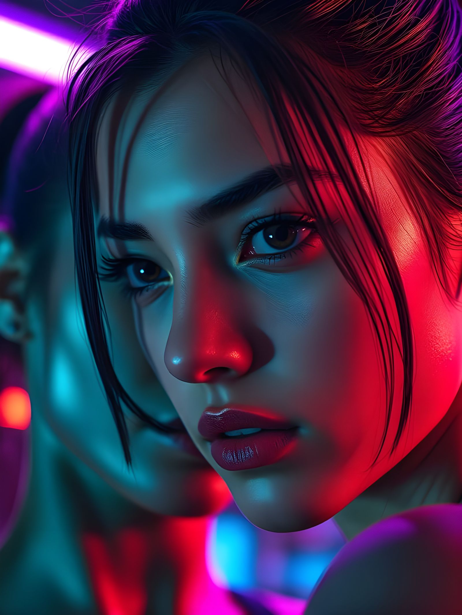 Woman Resembling Lisa from Blackpink in Gym, Detailed Art