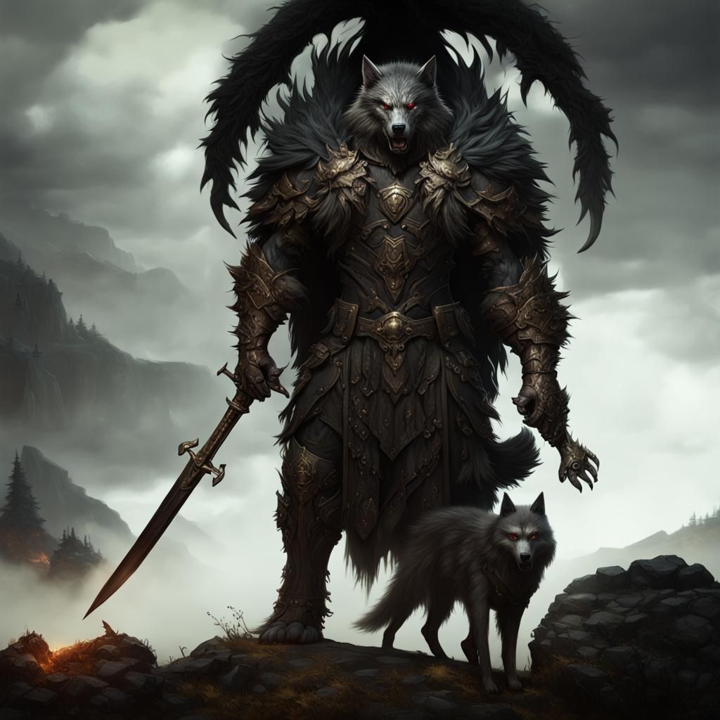 Warewolf Family Portrait in Dark Armor