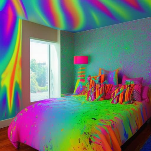 Psychedelic rainbow splatter Rainbow pride penthouse