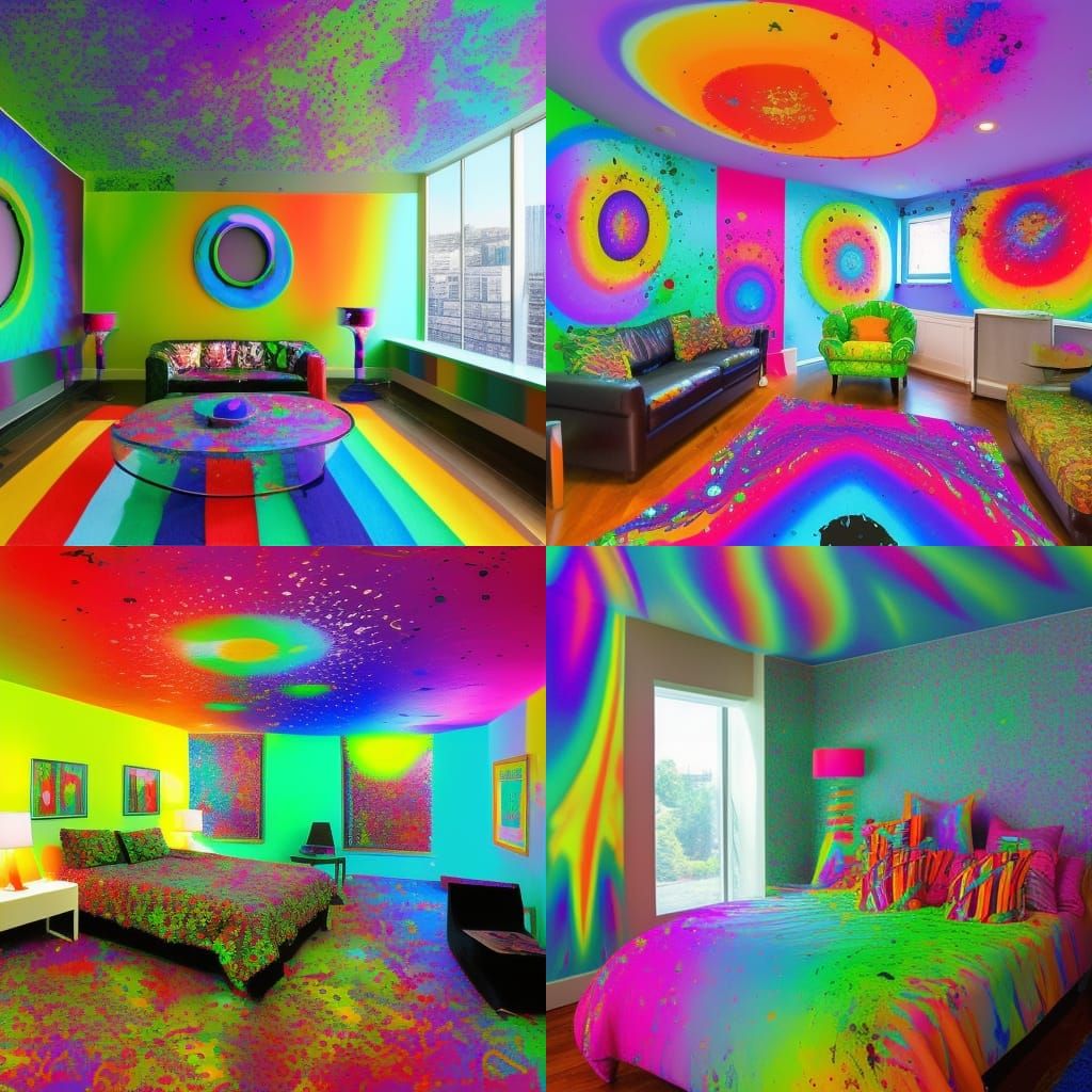 Psychedelic rainbow splatter Rainbow pride penthouse