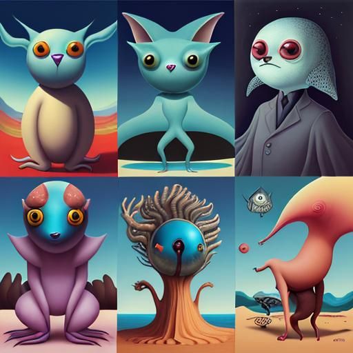 Surreal Animals in a Modern Art Style