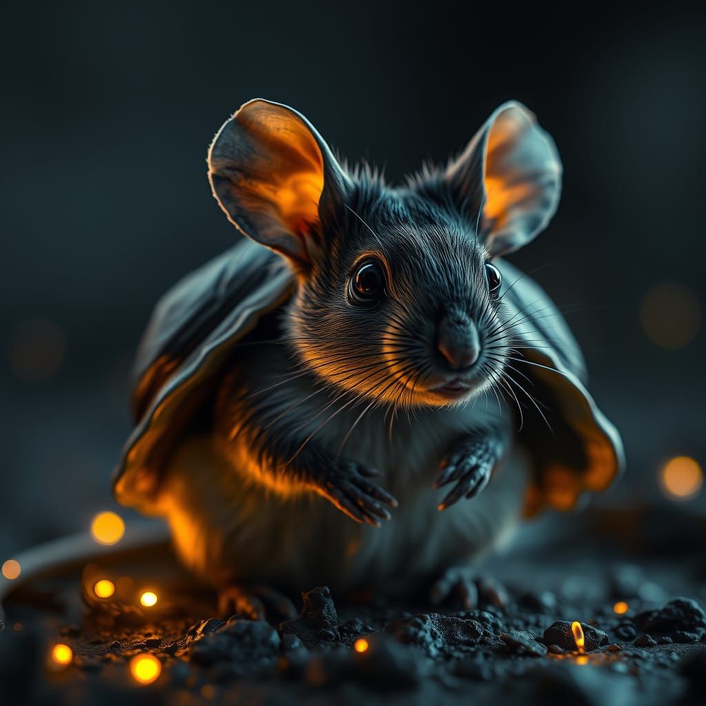Hyperrealistic Mouse in Turtle Shell with HDR Lighting