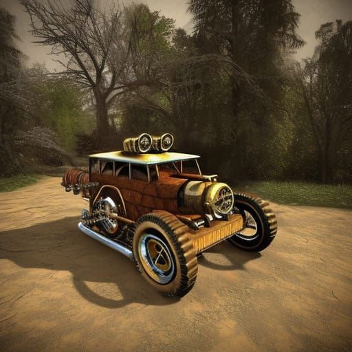 Detailed Steampunk Offroader Design