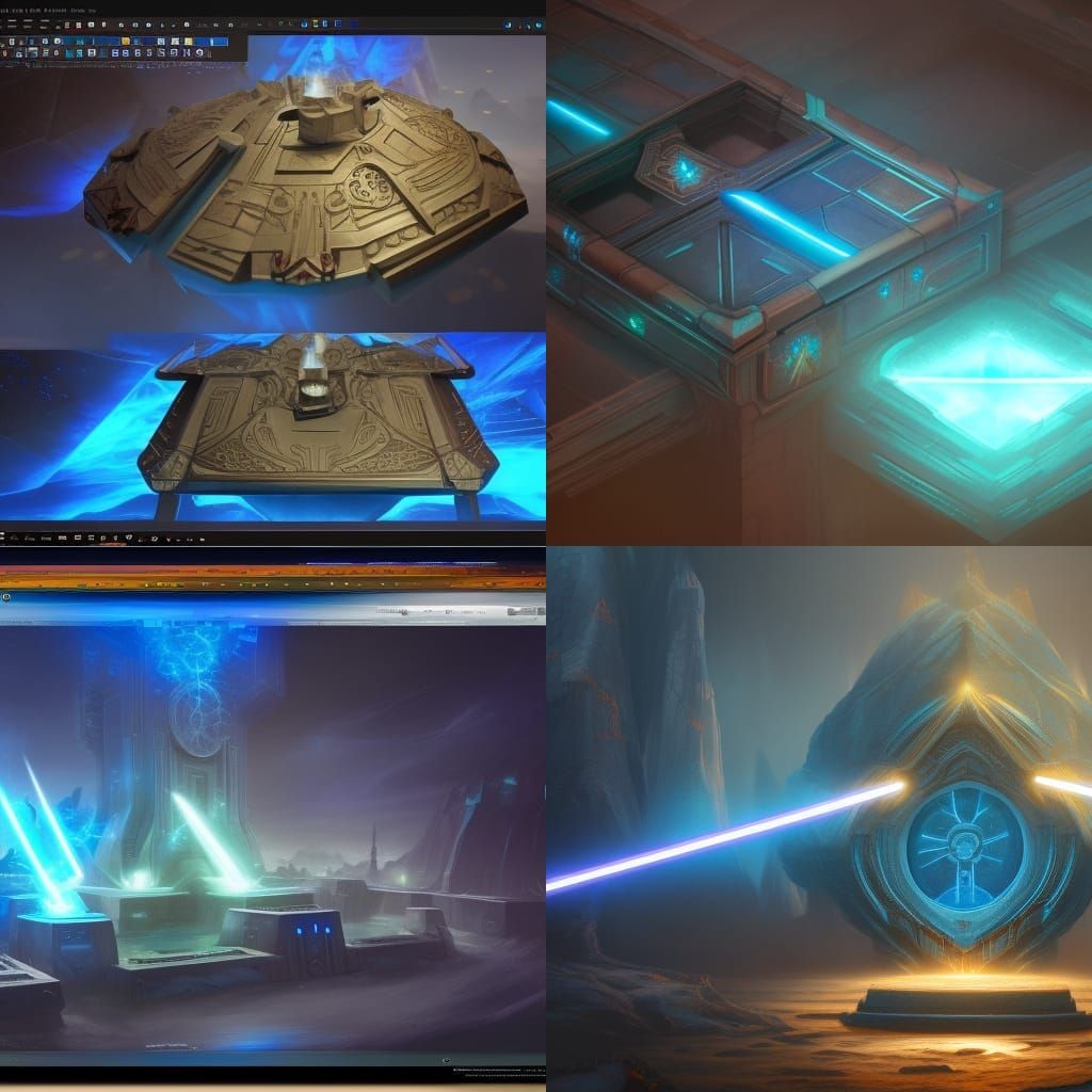 Jedi Holocron with Blue Glow: Fantasy Concept Art