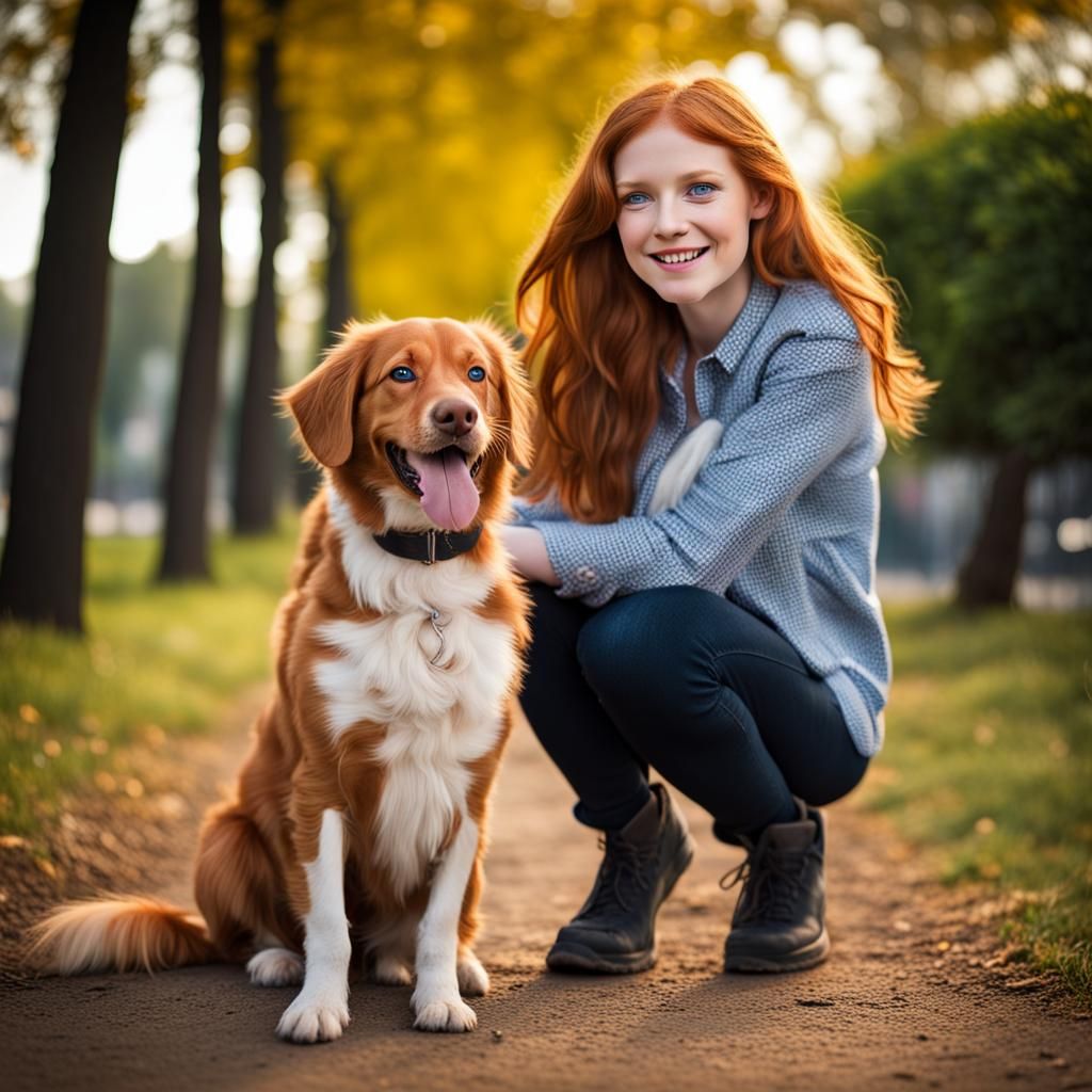 Ginger Haired Girl Portrait in Natural Lighting