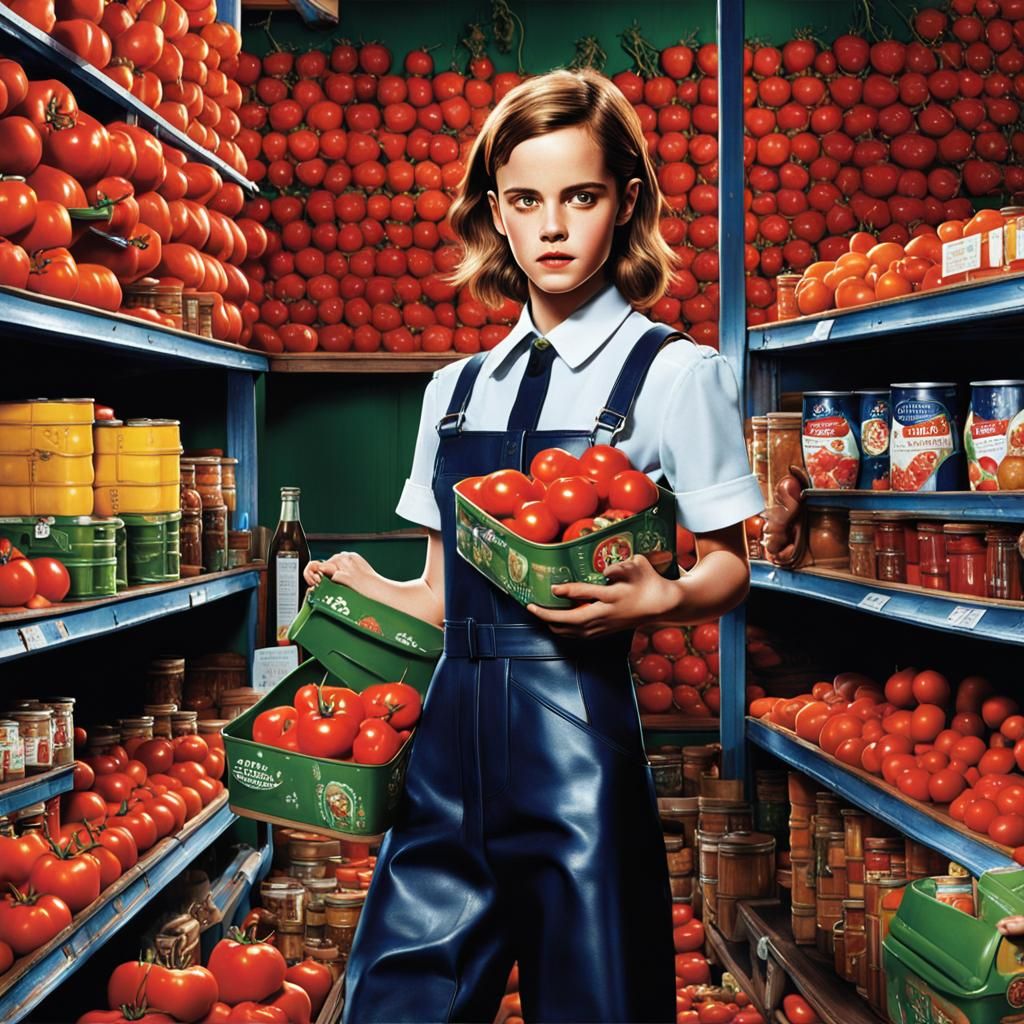 Emma Watson as Check-Out Girl on Magazine Cover