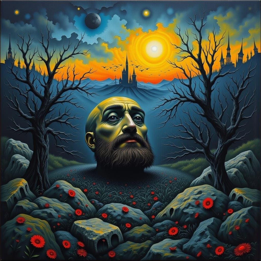 Insomniac in Impasto Style with Missing Persons Theme