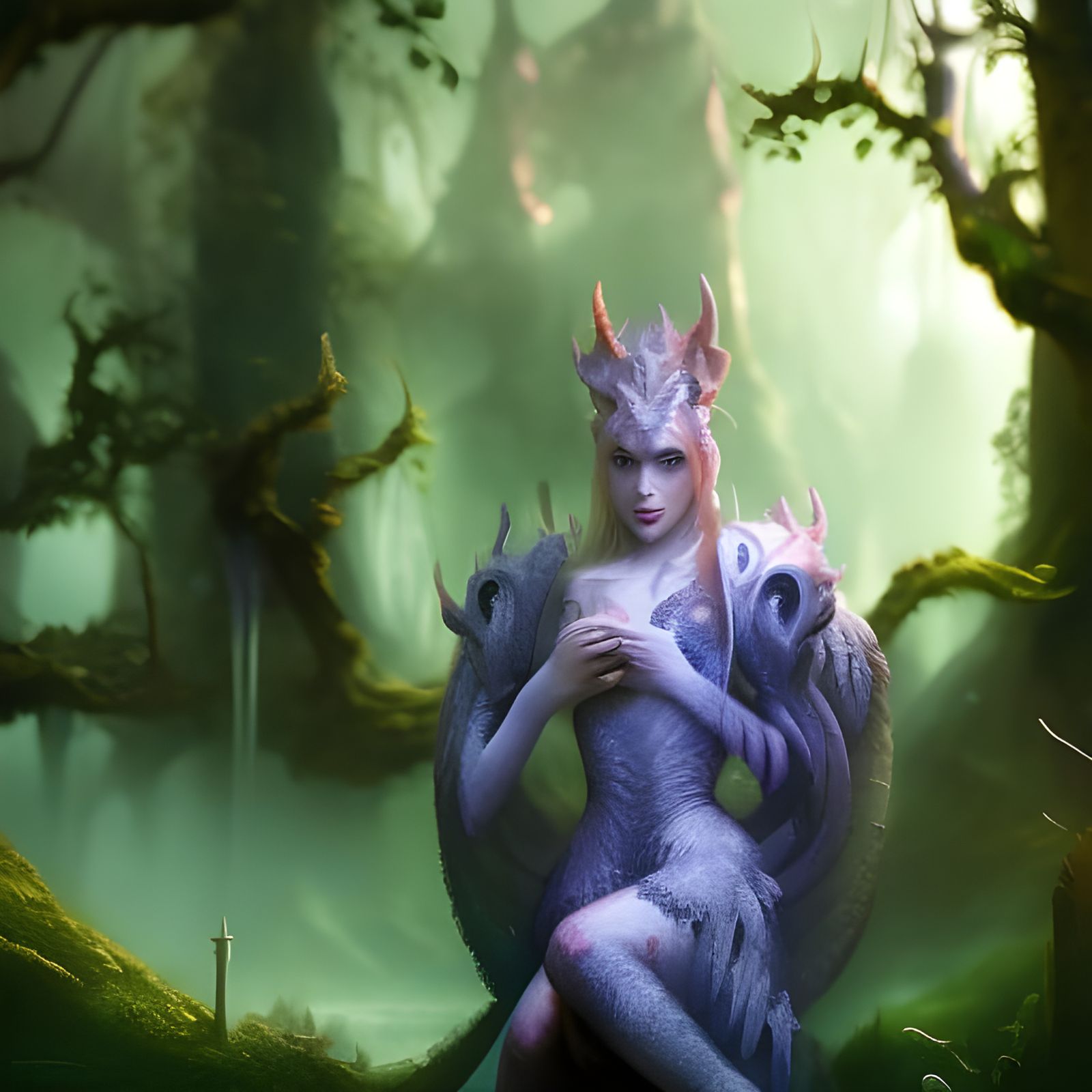 Dark Fantasy Dragon Portrait in 8K Resolution