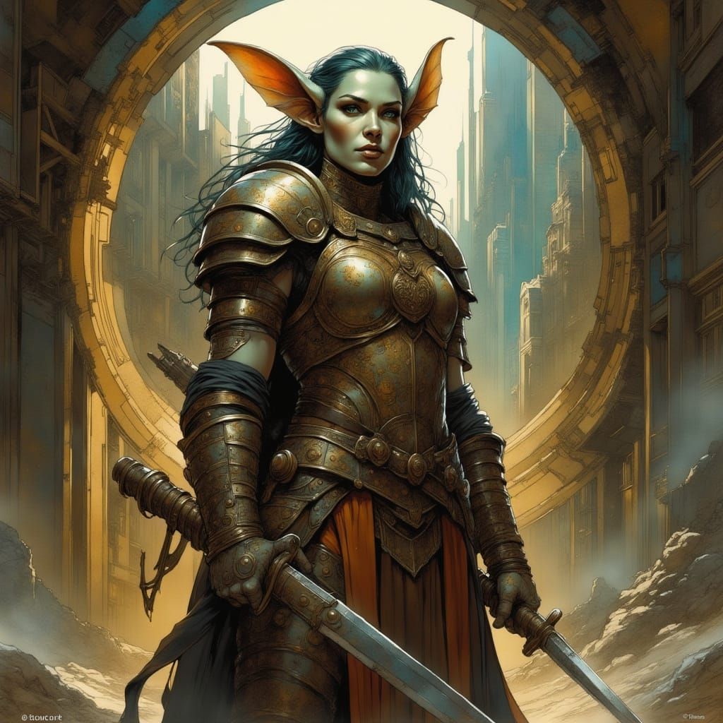 Goblin Warrior in Leather Armor with Crossbow