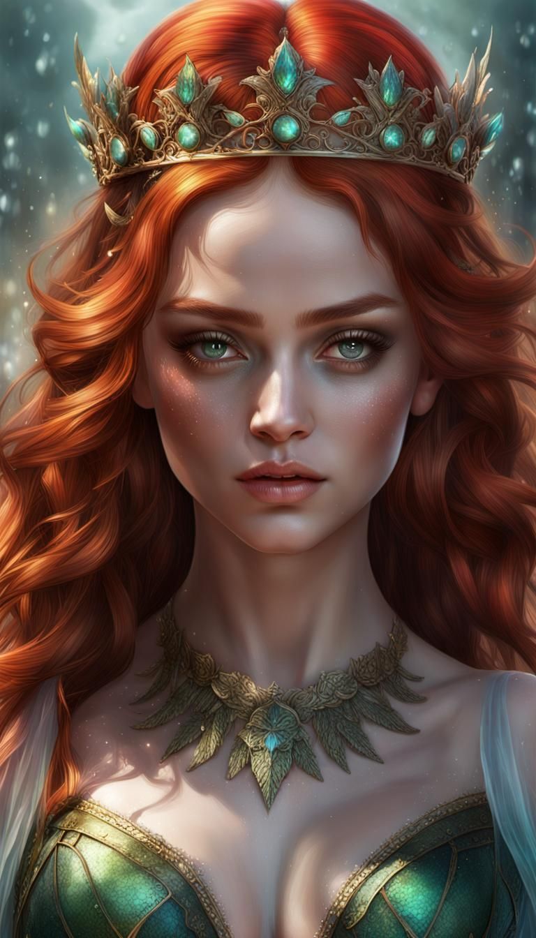 Beautiful Fae with Magical Crown in Ethereal Style